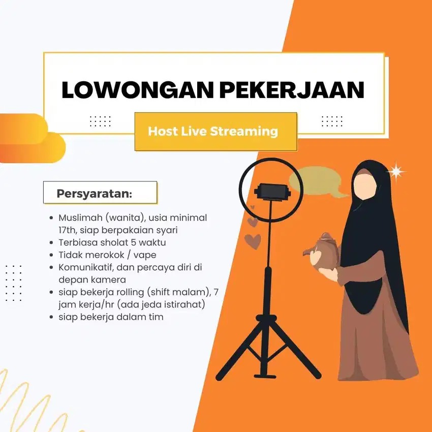 Loker Host Live Streaming Ada Mess
