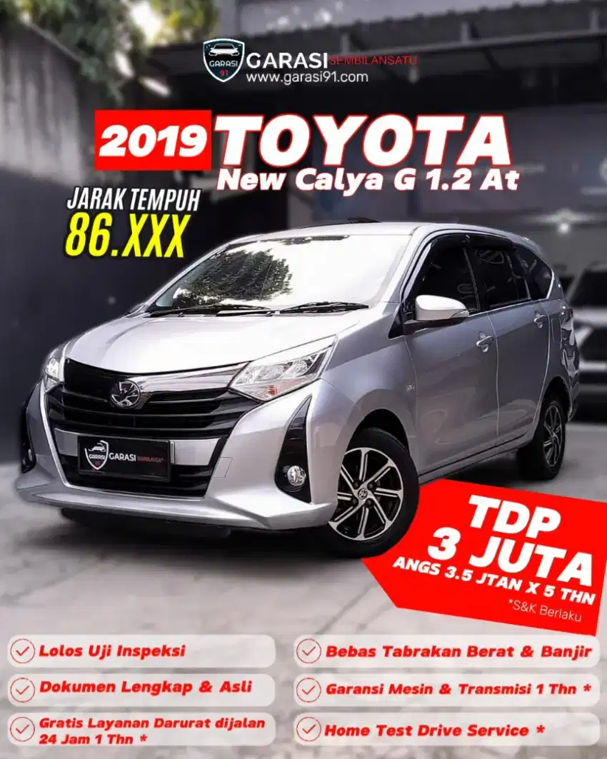 [ TDP 3 Jt ] Toyota Calya G 1.2 At 2019 New Model