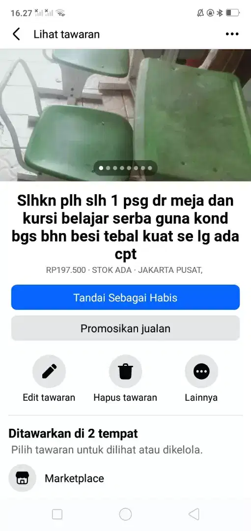 Slhkn plh slh 1 psg meja kursi belajar utk ank2 kond bgs hrg murah sj