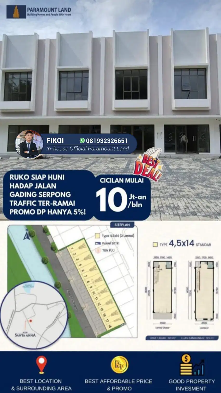 Ruko Murah Hadap Jalan di Gading Serpong Santa Anna Ready Stock