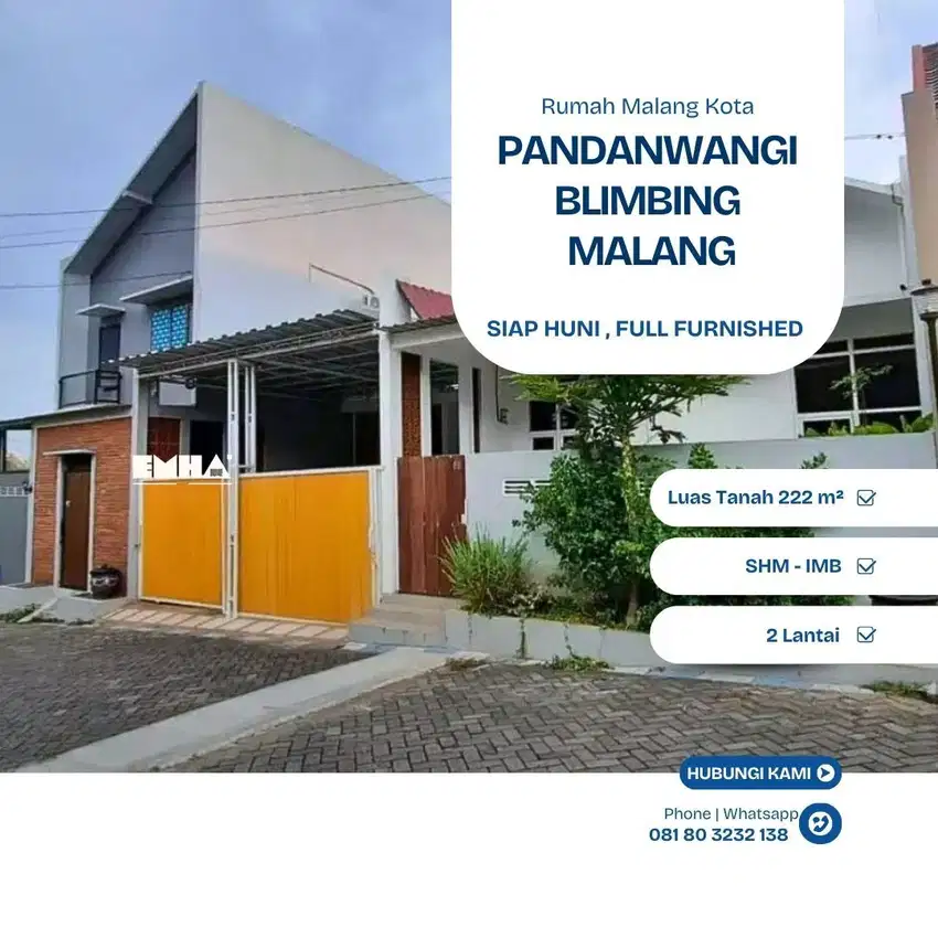 Rumah 2 Lantai Full Furnished Perumahan Pandanwangi Blimbing Malang