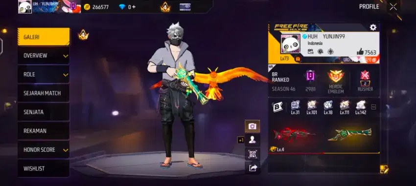 AKUN FREEFIRE BARU