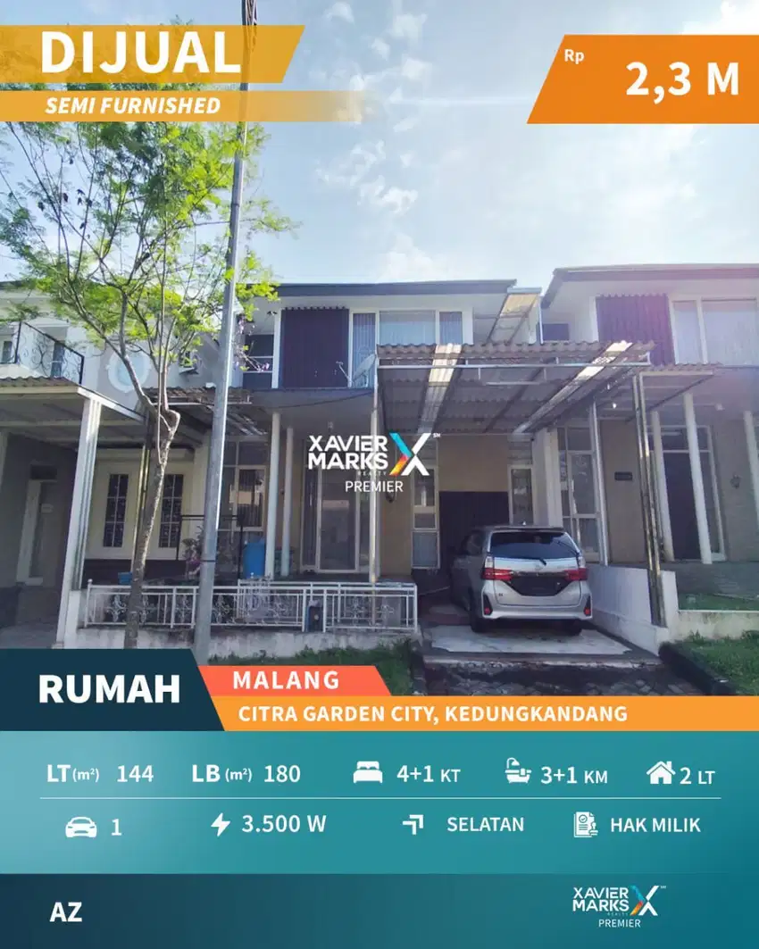 Dijual Rumah Semi Furnish Siap Huni di Citragarden City Malang