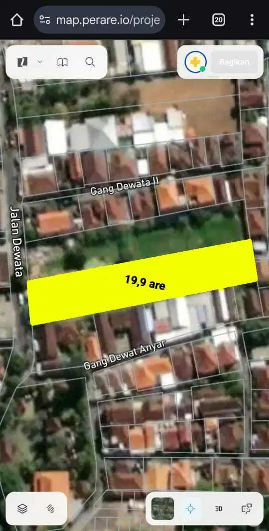 Disewakan Tanah di Jln Dewata Sidakarya utk Gudang, Kantor dll