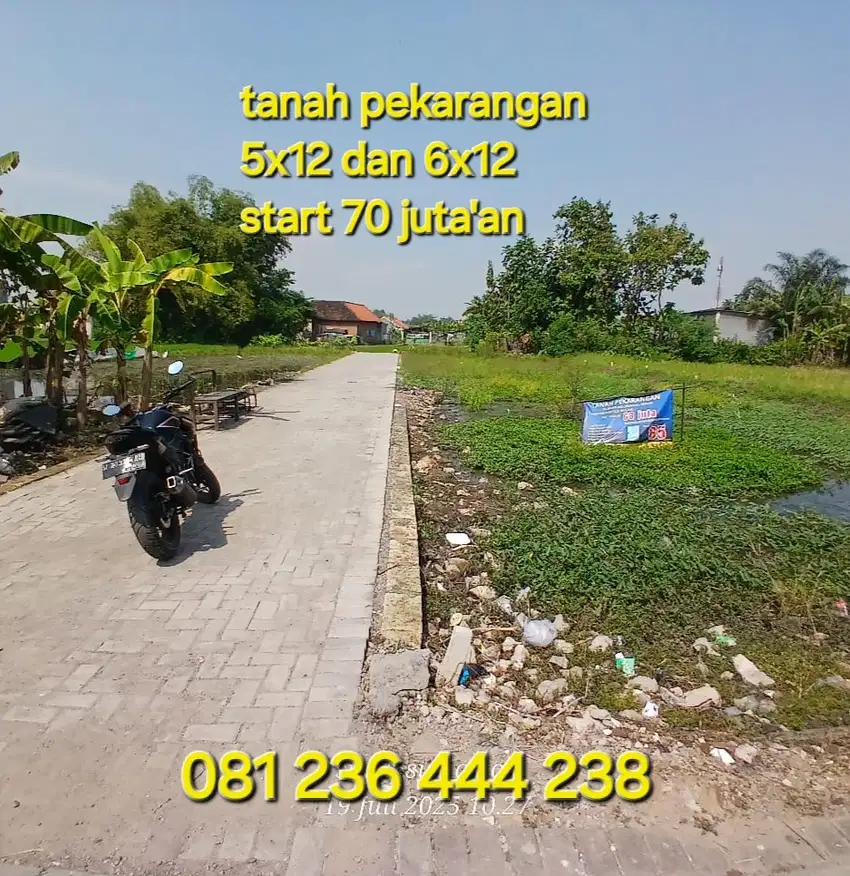 Tanah Pekarangan karangpuri wonoayu 70 jutaan