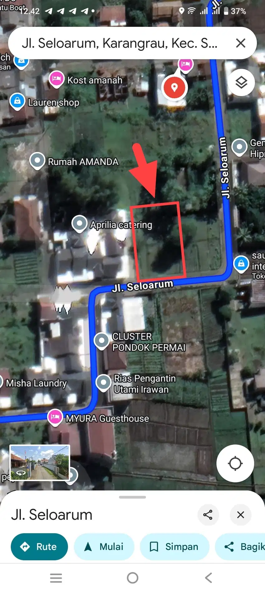 DIJUAL TANAH HOOK DI JALAN SELOARUM, TELUK ( SEBELAH PERUMNAS TELUK )