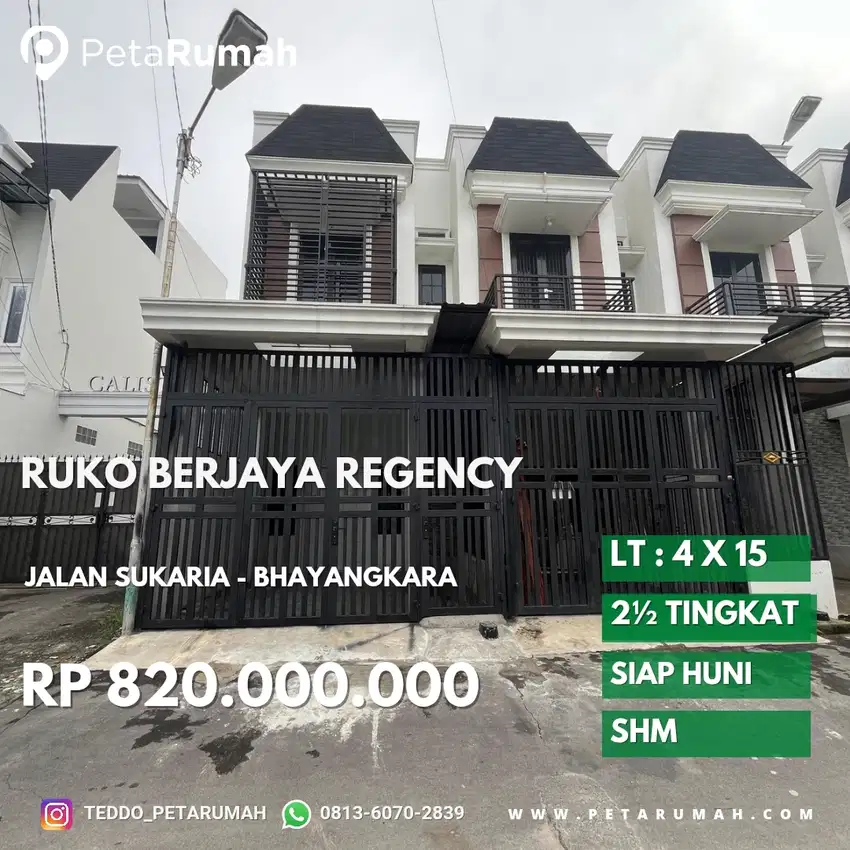 Townhouse cantik komplek berjaya regency jalan sukaria - sidorukun
