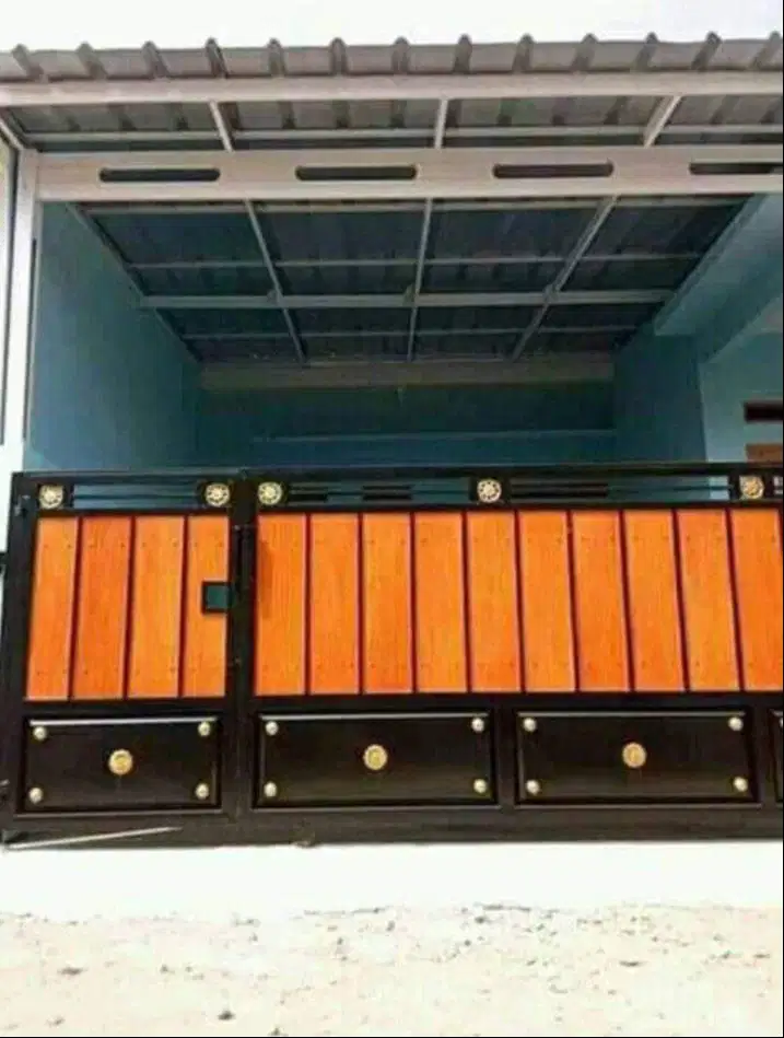 pagar geser rumah bahan plat dan grc