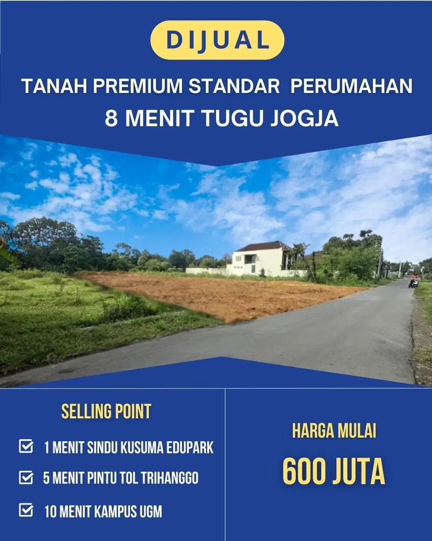 Tanah Strategis Tepi Jalan Dalam Ringroad Jogja, Dekat Pusat Kota