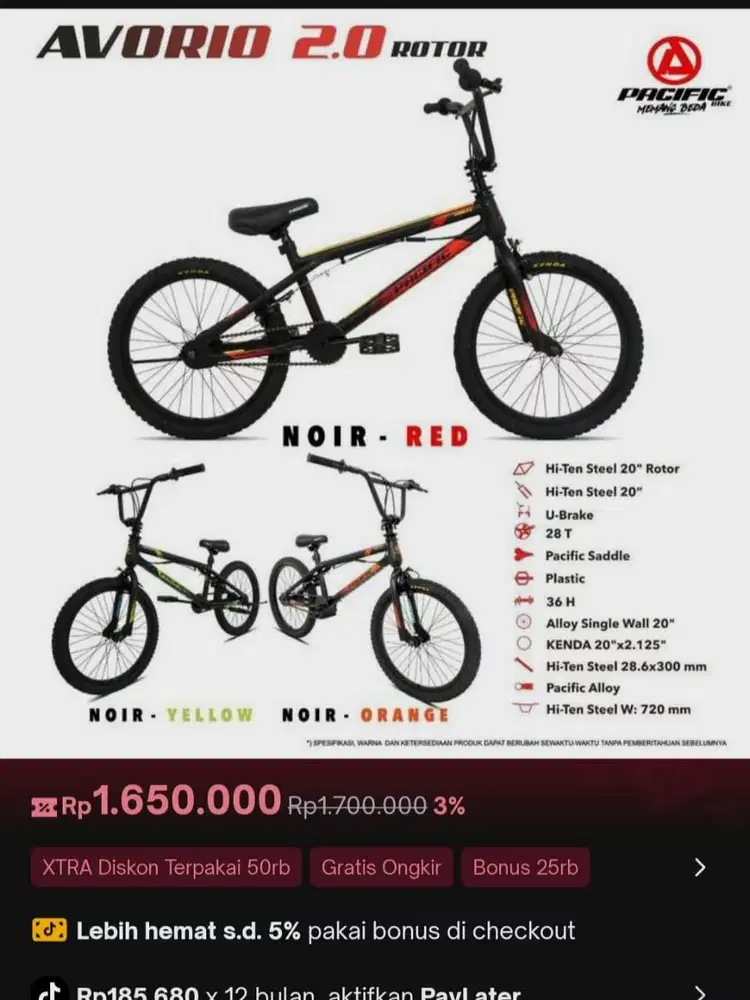 sepeda pacific bmx casella 20