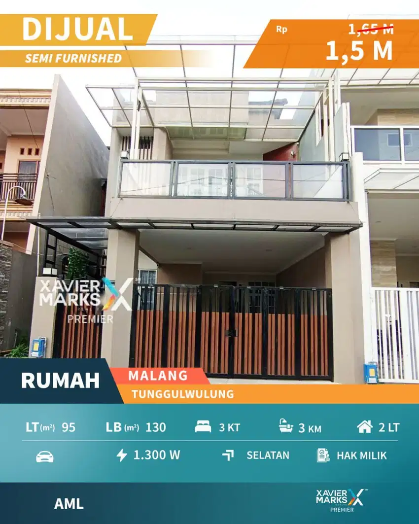 Dijual Rumah Semi Furnish Bagus Siap Huni di Akordion Lowokwaru Malang