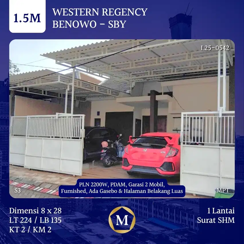 DIJUAL RUMAH WESTERN REGENCY BENOWO SURABAYA