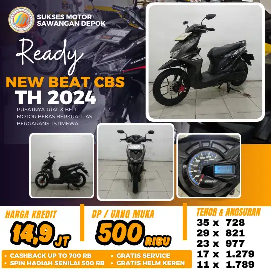 DP 500 KTP KK HONDA BEAT NEW CBS TH 2024 UNIT MULUS BERGARANSI