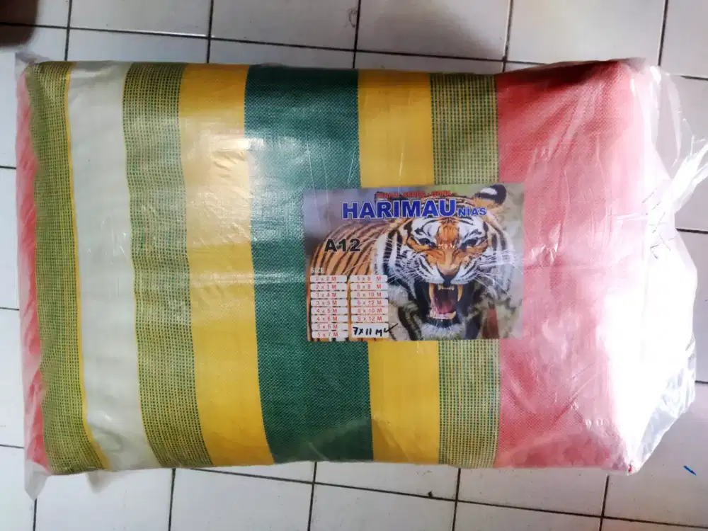 Terpal tebal motif salur berbagai ukuran