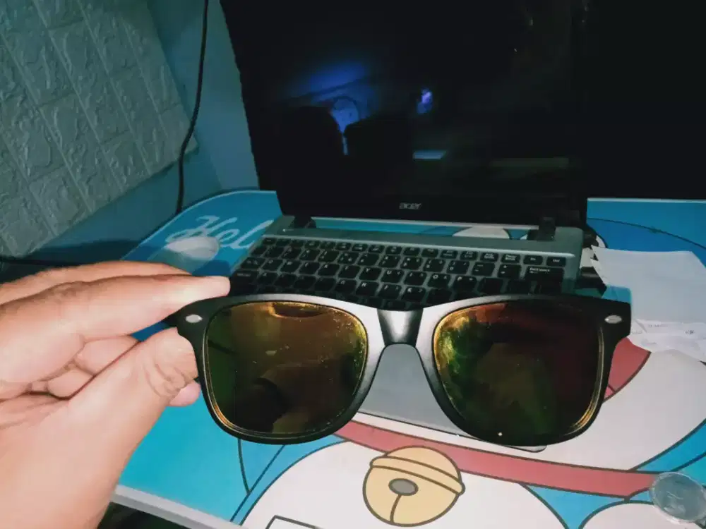 Kacamata gaya Pria frame hitam doff kaca polaroized