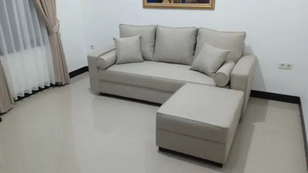 Sofa L multi bantal guling