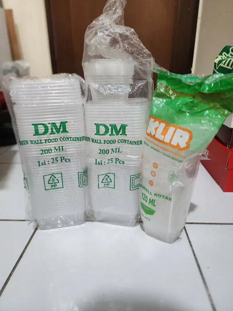 Thinwall kotak 120ml (29pcs) dan thinwall kotak 200ml (46pcs)