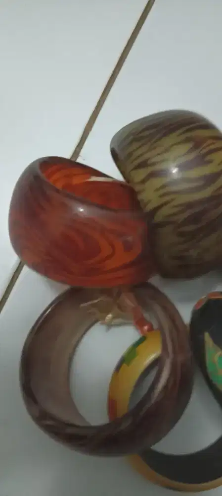 gelang bangle tebal resin dan kayu