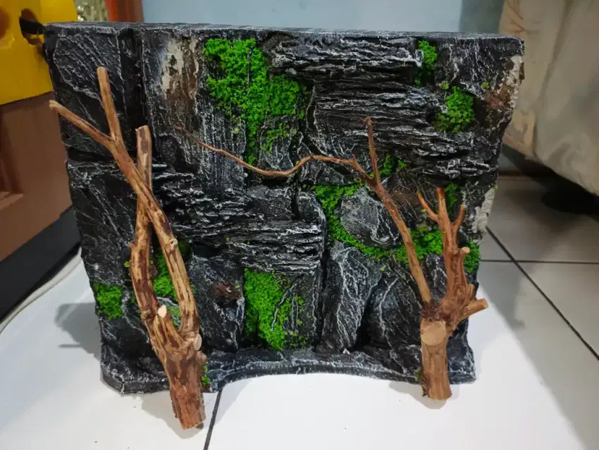 Pajangan Aquarium Background Batu Aquascape Kayu Hiasan Terrarium