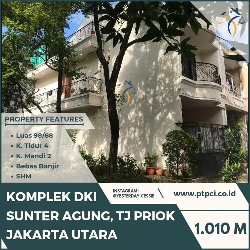DIJUAL RUMAH DI KOMPLEK DKI SUNTER AGUNG TJ PRIOK JAKARTA UTARA