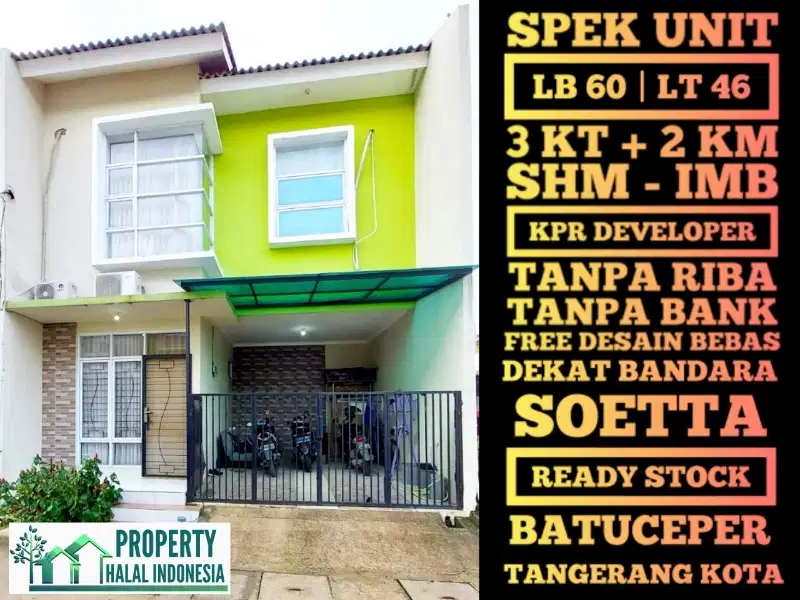 Rumah Syariah Tangerang Kota KPR Developer Dkt Bandara Soeta & Stasiun