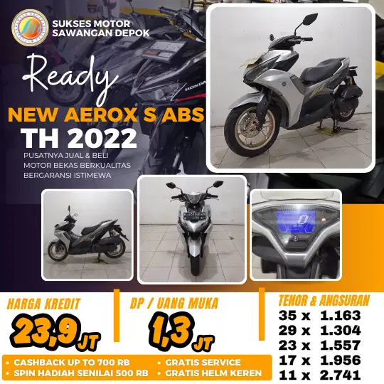 BISA CASH KREDIT YAMAHA NEW AEROX S ABS TH 2022 MULUS BERGARANSI