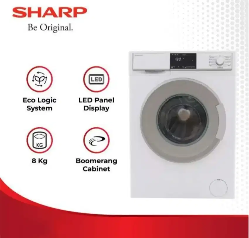 MESIN CUCI 1 TABUNG SHARP BOOMERANG SERIES ES-FL1082B