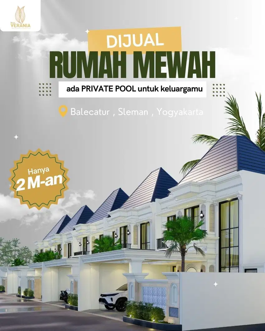 Rumah Mewah Sleman Lingkungan Perumahan  200 m dari Jalan Wates