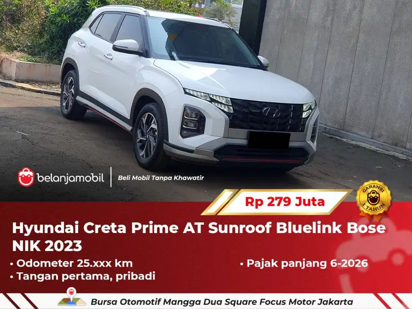 [ BERGARANSI ] Hyundai Creta Prime Putih AT Sunroof Bluelink 2023/202