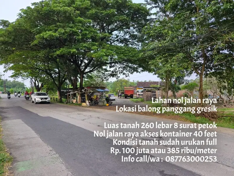 Termurah lahan pinggir jalan raya balong panggang