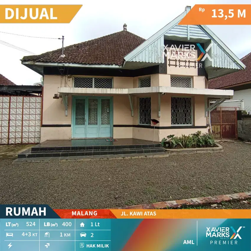 Dijual Rumah Klasik Kolonial Siap Huni di Kawi Atas Malang