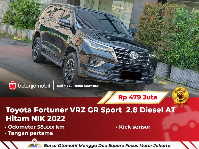 [TANGAN PERTAMA] Toyota Fortuner VRZ GR Sport 2.8 AT Hitam 2022/2023
