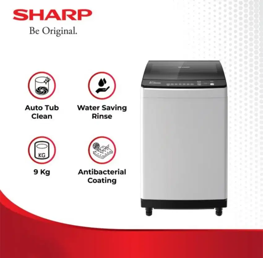 MESIN CUCI 1 TABUNG SHARP MEGAMOUTH SERIES ES-M9000T-GG