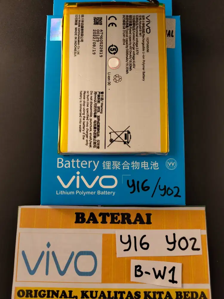 Baterai VIVO Y16 Baterai VIVO Y02 B W1 Baterai VIVO B-W1 ORIGINAL
