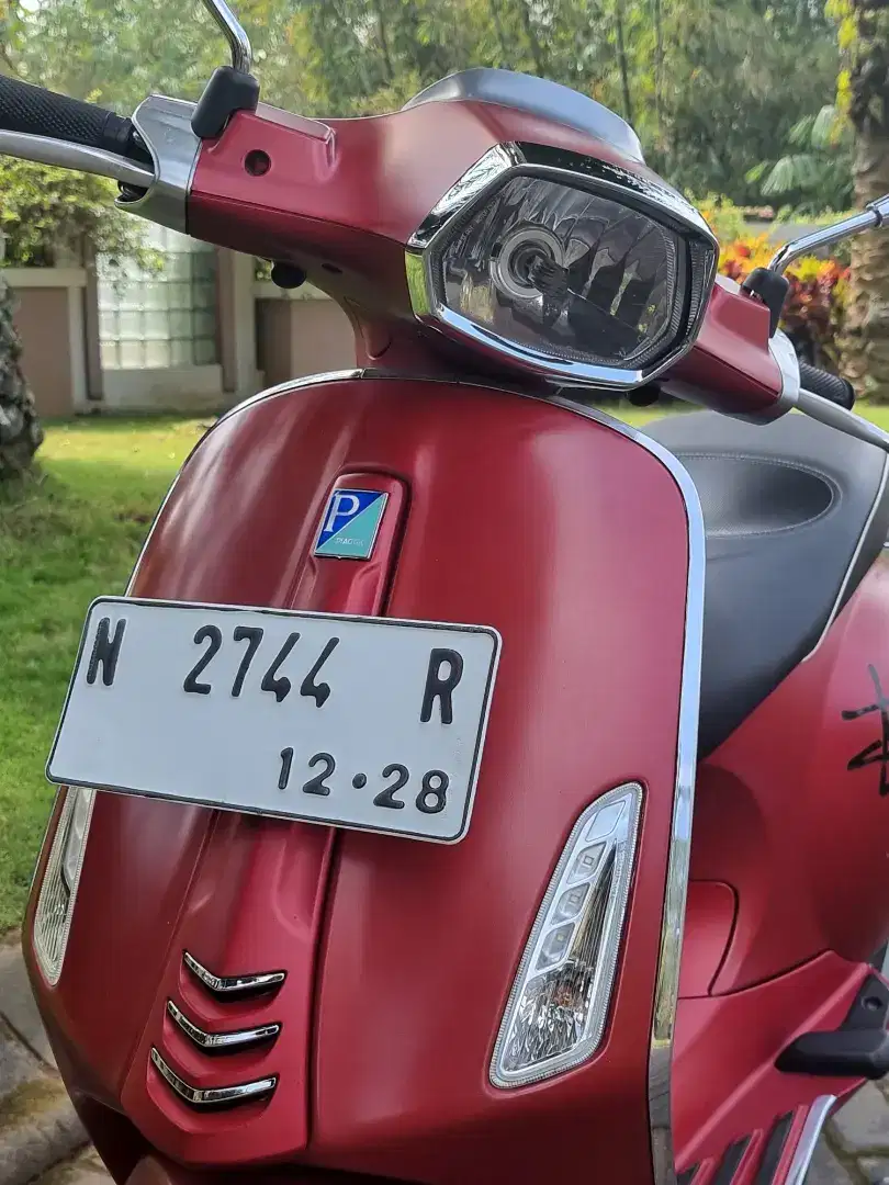 Vespa Sprint 150 ABS IGet 2018 Odo 16rb Nopol N Merah Doff Koko Motor