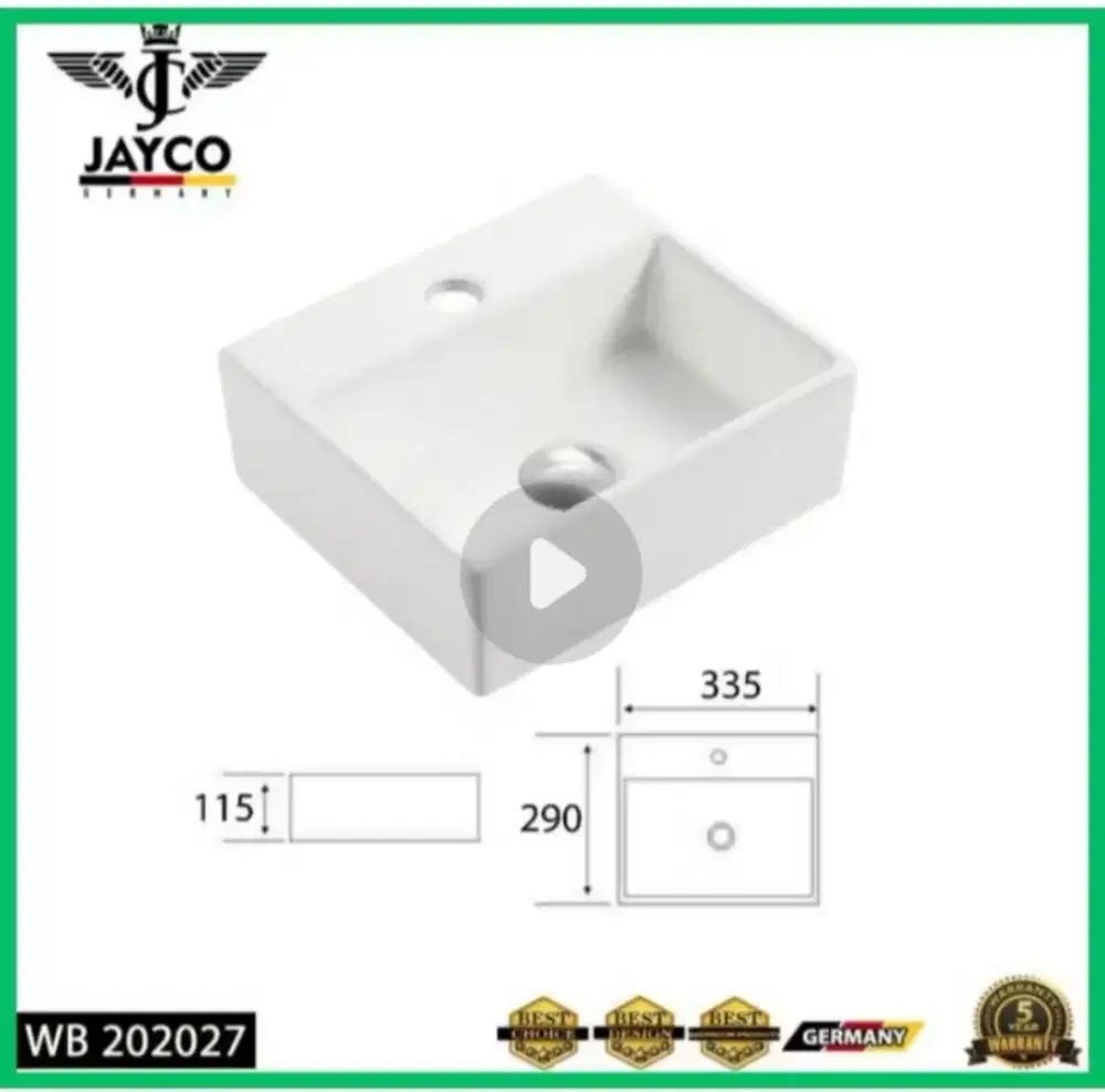 Wastafel Kotak Jayco WB 20227
