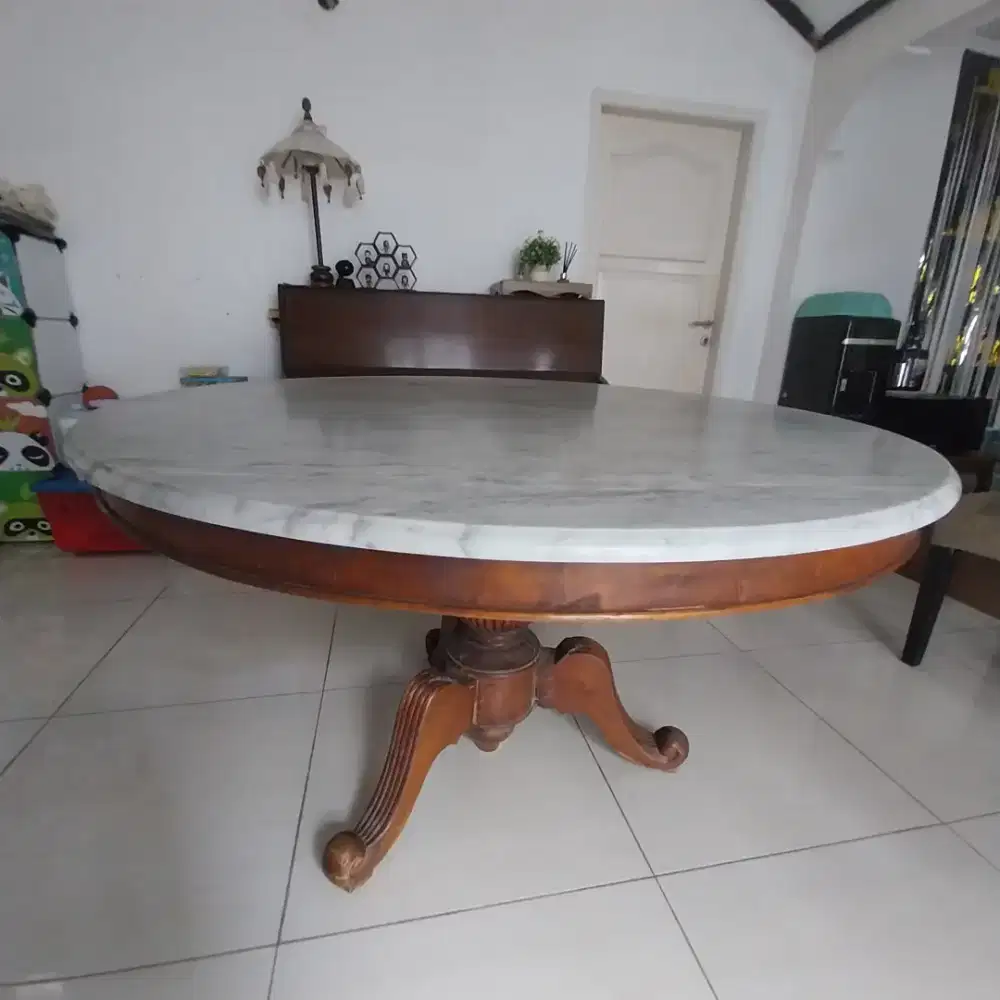 Meja Makan Marmer Jati