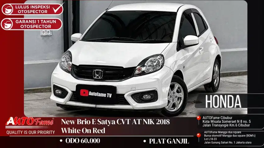 Honda New Brio E Satya CVT AT NIK 2018 White On Red