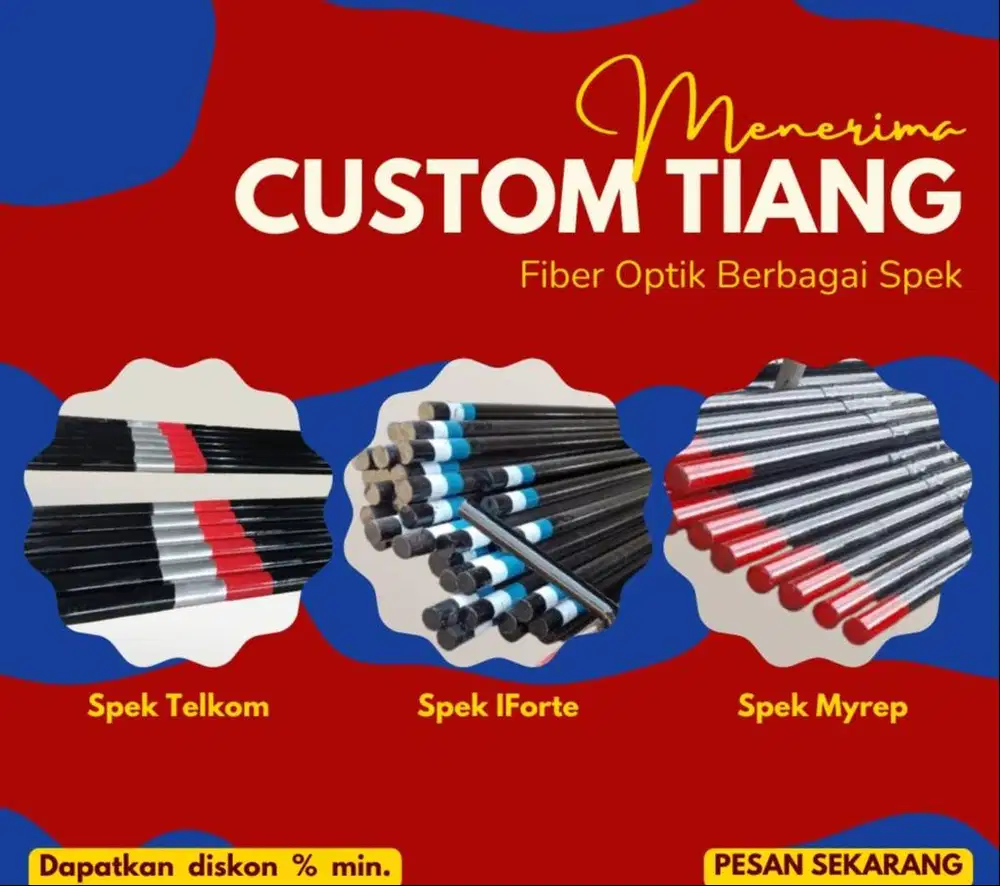 Tiang Fiber Optik Mulai dari 700rb an aneka spek Telkom, Iforte dll