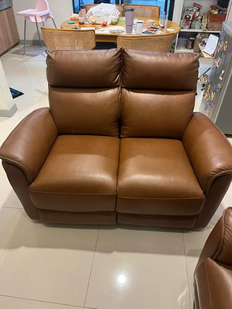Italian Leather Electric Reclining Sofa - Dennis