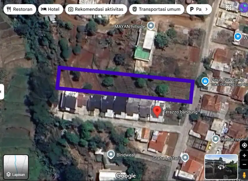 DIJUAL TANAH DI CIMENYAN BANDUNG, VIEW KOTA BANDUNG & SAWAH