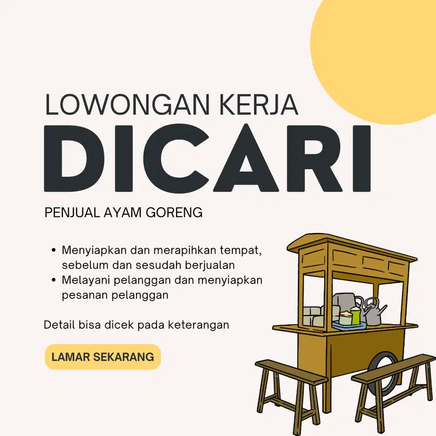 DICARI PENJUAL AYAM GORENG