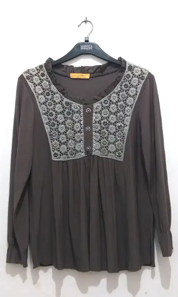 Blouse Coklat Import