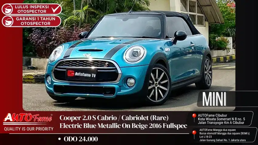 ODO 34RB Mini Cooper 2.0 S Cabrio / Cabriolet 2016