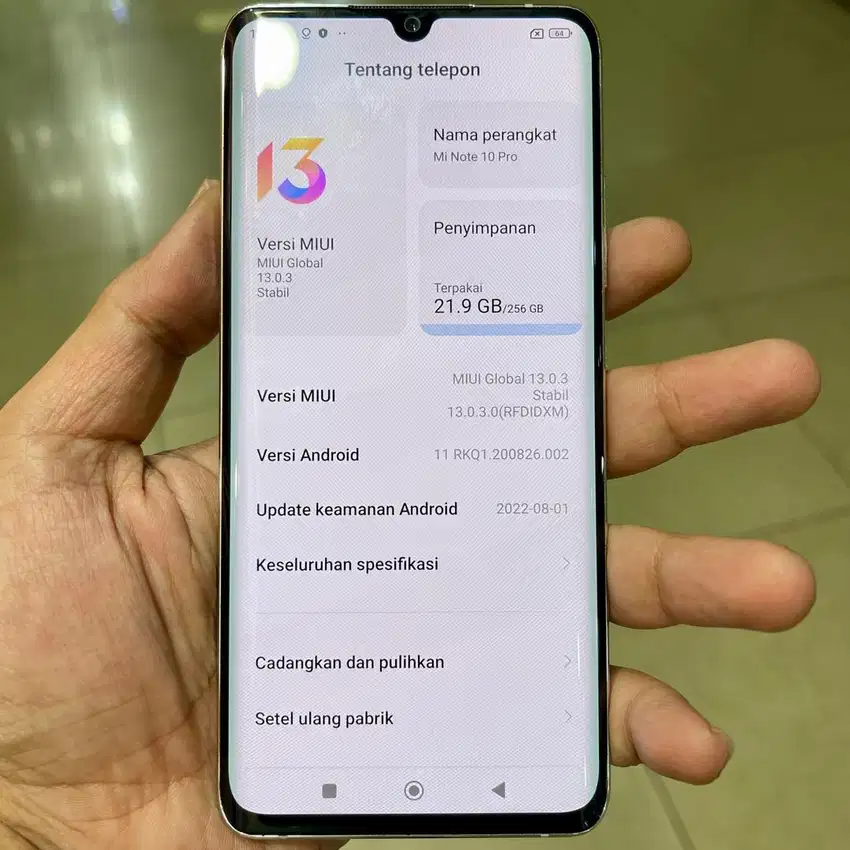 Xiaomi mi note 10 pro 8 / 256 resmi fullset original