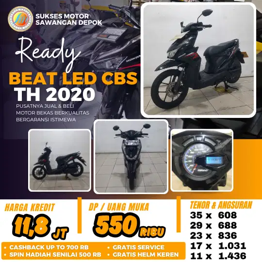 HONDA BEAT NEW CBS LED TH 2020 UNIT MULUS CASH KREDIT BERGARANSI