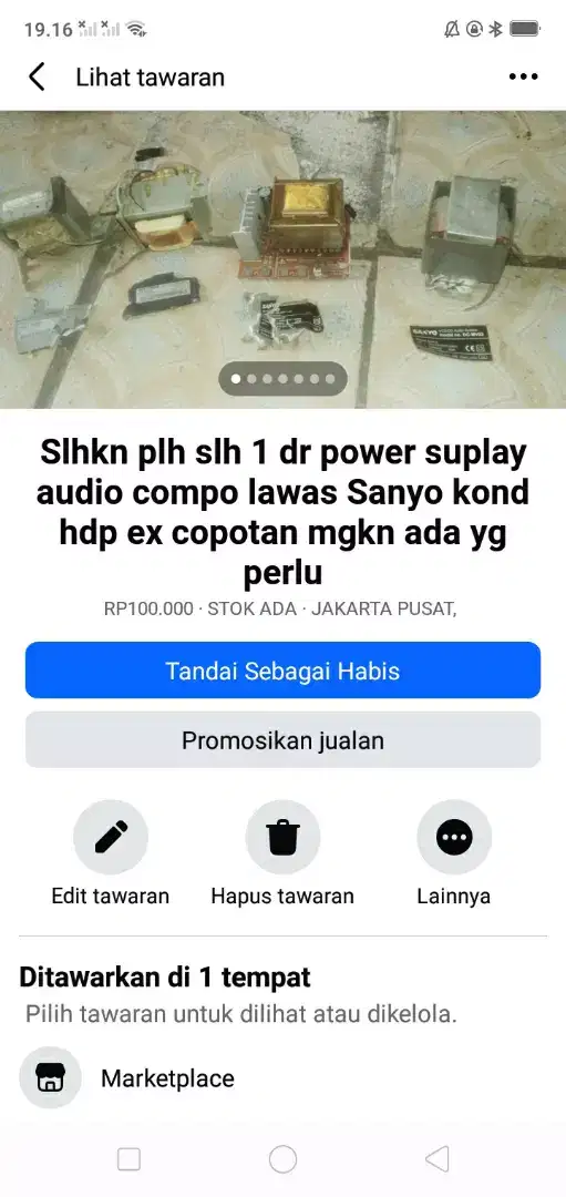 Slhkn plh slh 1 dr power suplay audio compo Sanyo lawas kond hdp murah