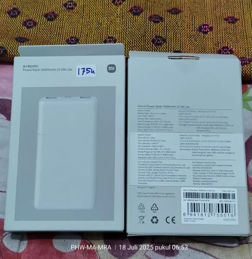Powerbank Xiaomi 10000mah 22,5watt ( BISA COD )