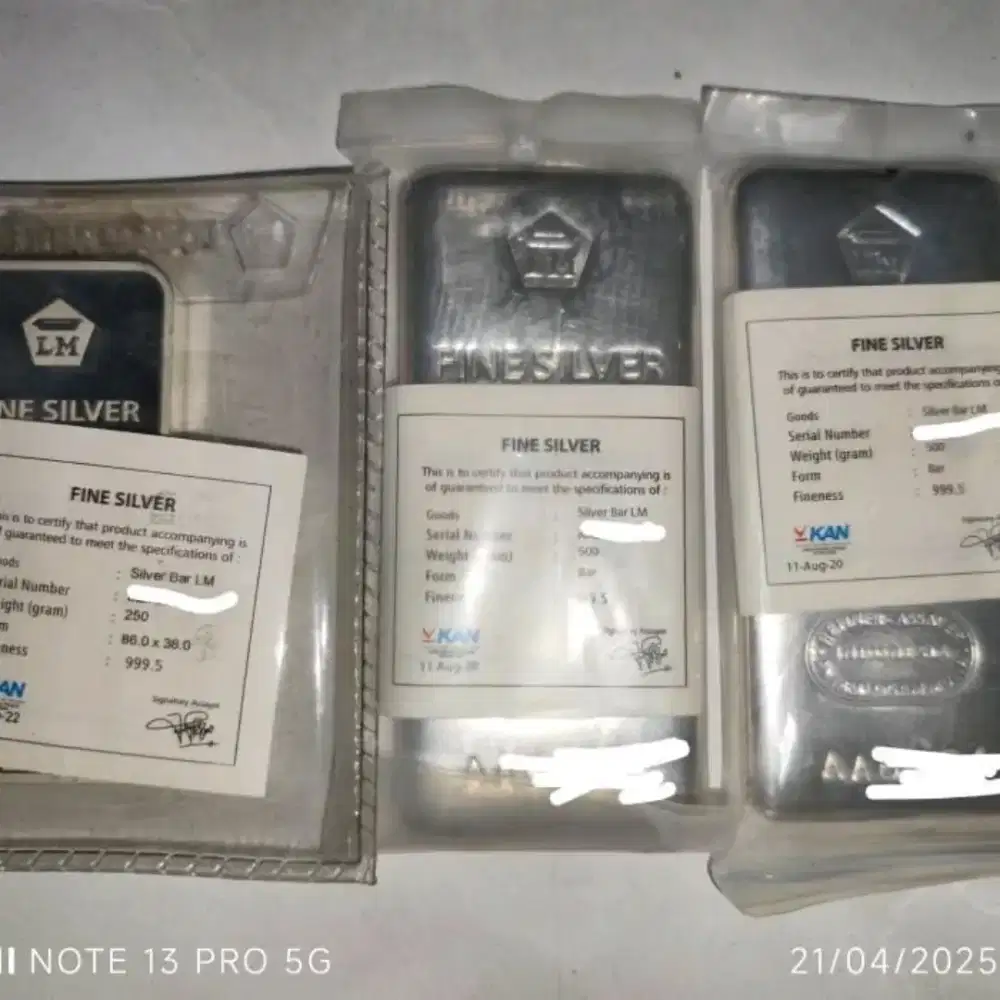 ANTAM PERAK BATANG 500gr asli