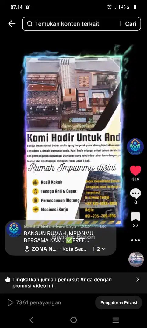 Jasa Desain, Pembangunan, dam, Renovasi Rumah Hunian/Ruko/Kantor/Hotel